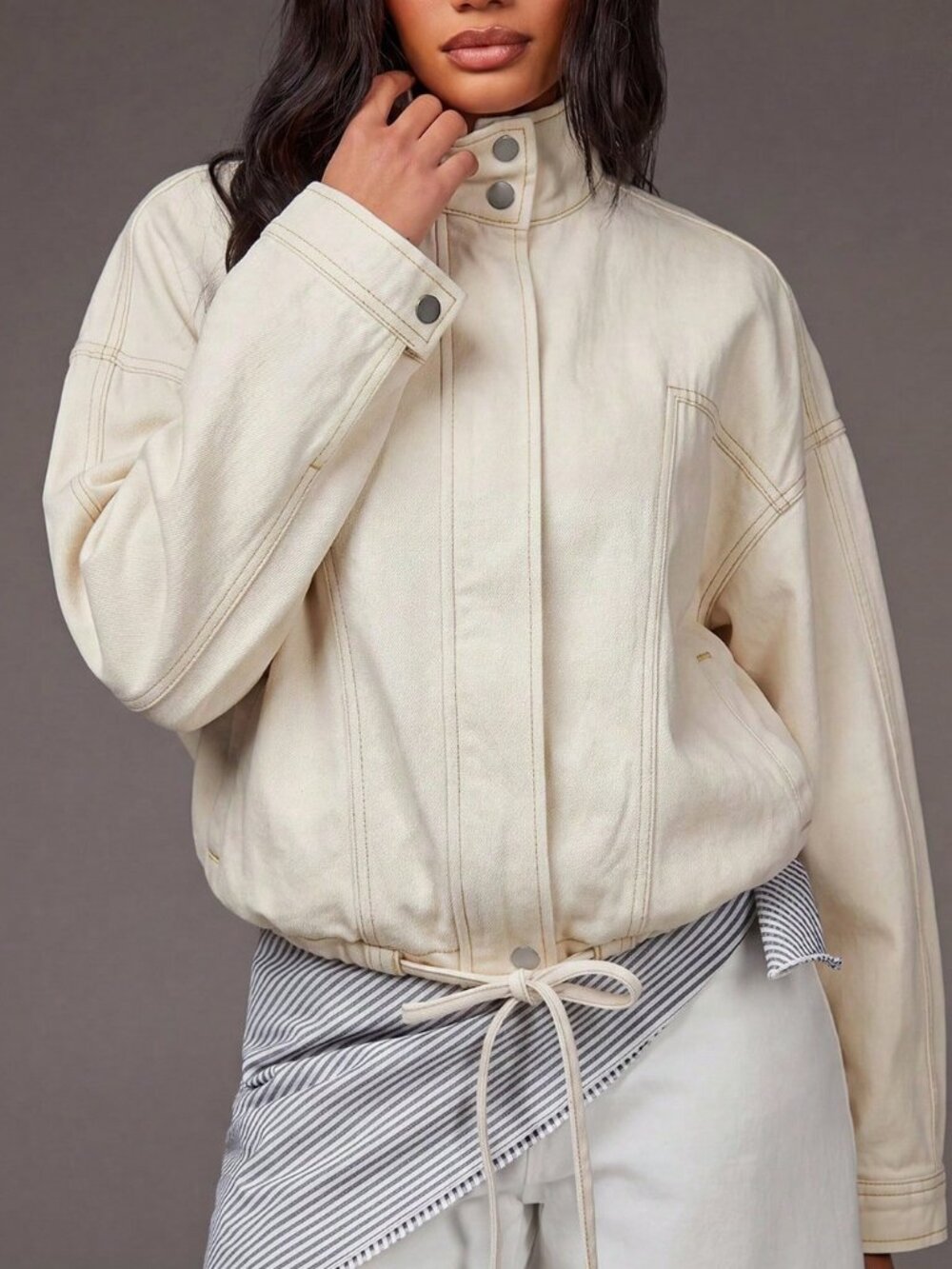 Apricot Casual Women's Denim Vacation Long Sleeve Denim Jacket - Picture 6 of 7